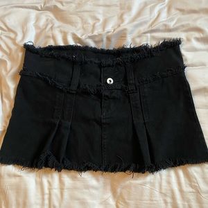 Black denim skirt